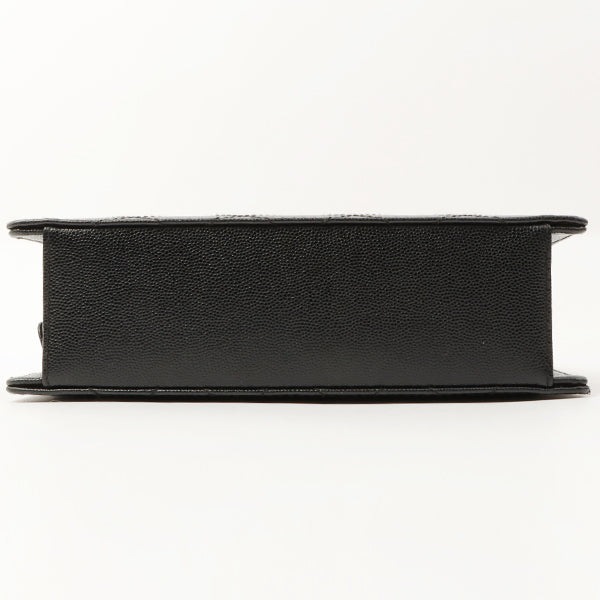 Chanel Around 1998 Made Caviar Skin Turn-Lock Chain Top Handle Bag Black