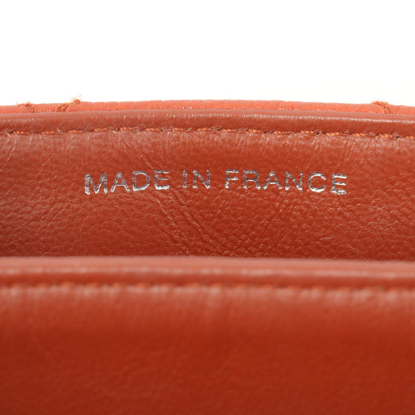 Chanel Around 1998 Made Caviar Skin Turn-Lock Shoulder Bag Orange/Silver