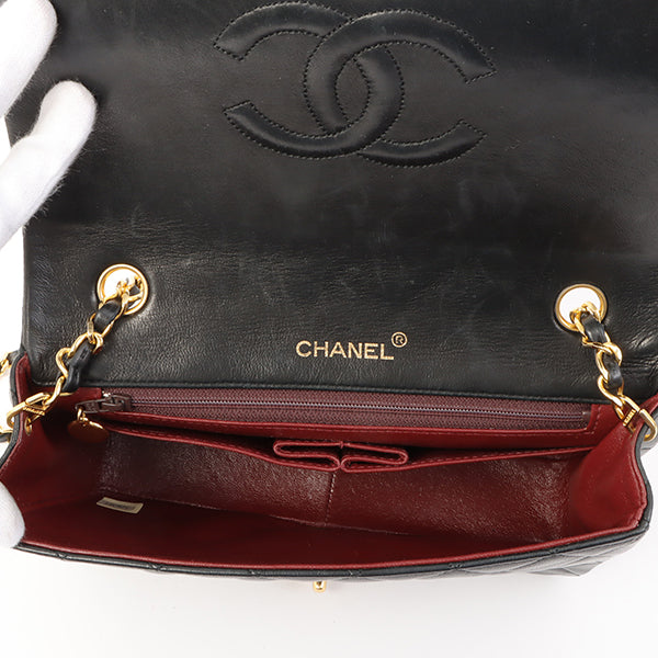 Chanel Around 1990 Made Full Flap Chain Bag 23Cm Black