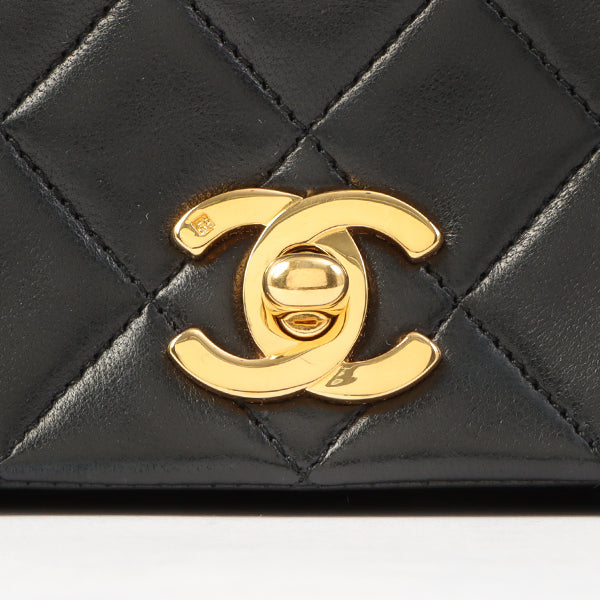 Chanel Around 1990 Made Full Flap Chain Bag 23Cm Black