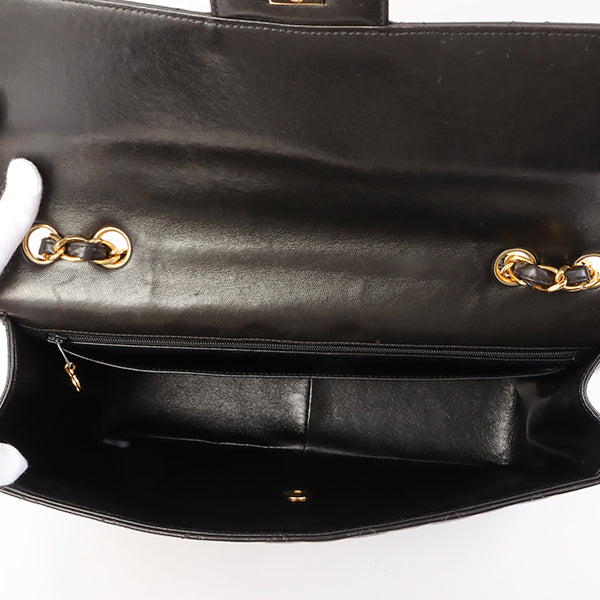 Chanel Around 1997 Made Classic Flap Chain Bag Jumbo Black