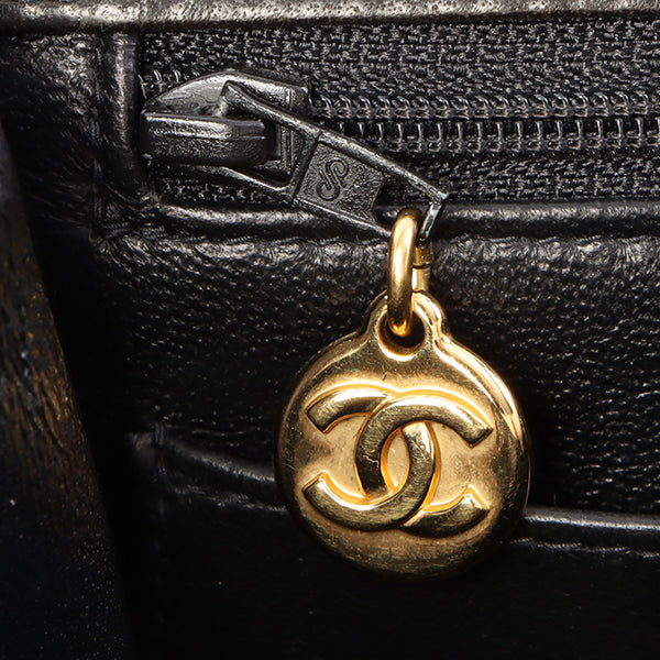 Chanel Around 1997 Made Classic Flap Chain Bag Jumbo Black