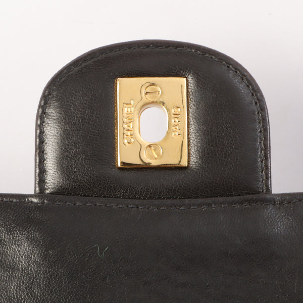 Chanel Around 1997 Made Classic Flap Chain Bag Jumbo Black