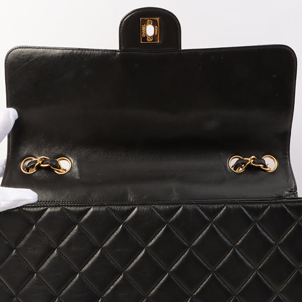 Chanel Around 1997 Made Classic Flap Chain Bag Jumbo Black