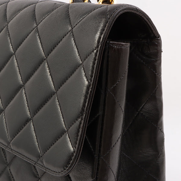 Chanel Around 1997 Made Classic Flap Chain Bag Jumbo Black