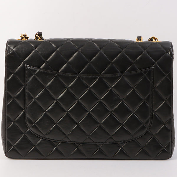 Chanel Around 1997 Made Classic Flap Chain Bag Jumbo Black
