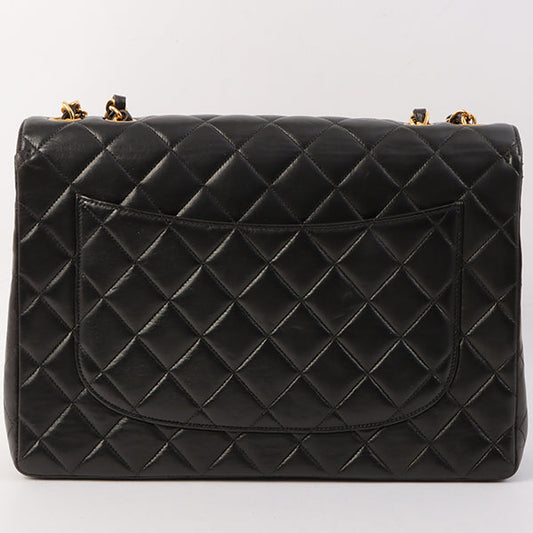 Chanel Around 1997 Made Classic Flap Chain Bag Jumbo Black