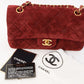 Chanel Around 1995 Made Suede Classic Flap Chain Bag 23Cm Red