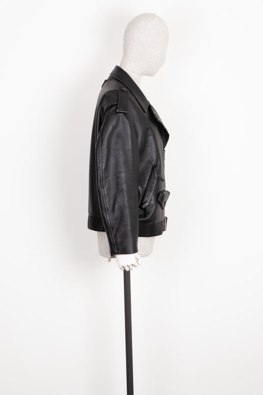 PRADA Biker Jacket Leather Black