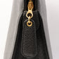 Chanel Around 1998 Made Caviar Skin Logo Embroidered Top Handle Bag Black