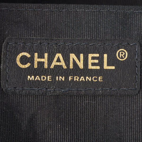 Chanel Around 2003 Made Bicolor Straight Flap Turn-Lock Chain Bag Black/Beige
