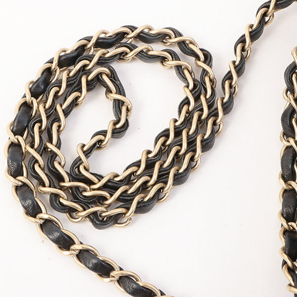 Chanel Around 2003 Made Bicolor Straight Flap Turn-Lock Chain Bag Black/Beige