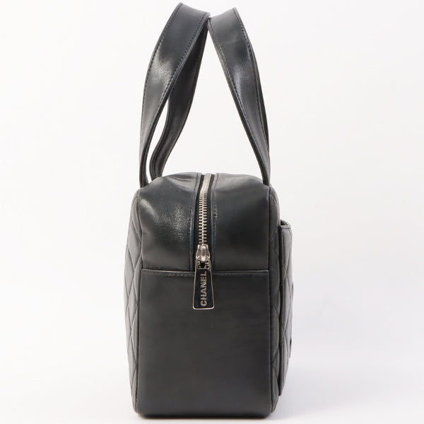 Chanel Around 2000 Made Cc Mark Stitch Top Handle Bag Mini Black