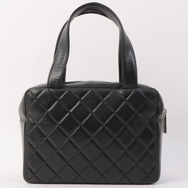 Chanel Around 2000 Made Cc Mark Stitch Top Handle Bag Mini Black