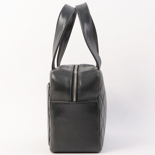 Chanel Around 2000 Made Cc Mark Stitch Top Handle Bag Mini Black