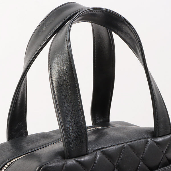 Chanel Around 2000 Made Cc Mark Stitch Top Handle Bag Mini Black