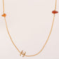 CHANEL 1997 Made Stone Cc Mark Pate Long Necklace Brown