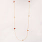 CHANEL 1997 Made Stone Cc Mark Pate Long Necklace Brown