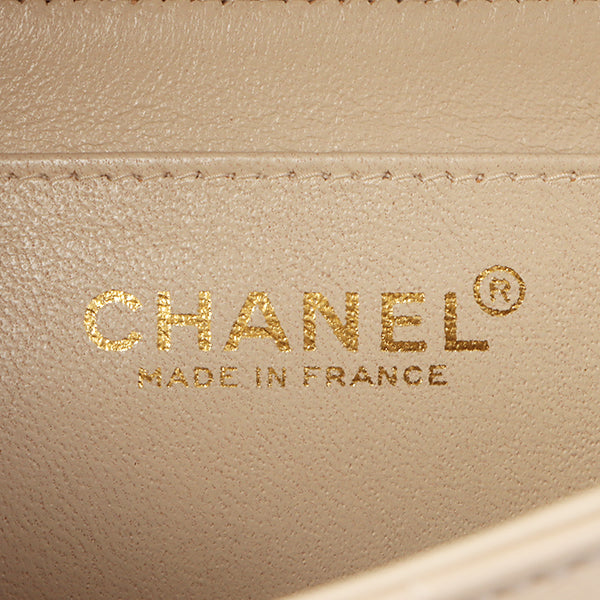 Chanel Around 2002 Made Chocolate Bag Pearl Chain Shoulder Bag Beige