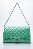 CHANEL Timeless Clutch On Chain Patent Leather Green