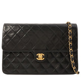 Chanel Around 2002 Made Turn-Lock Chain Bag Black