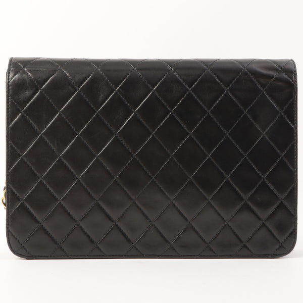 Chanel Around 2002 Made Turn-Lock Chain Bag Black