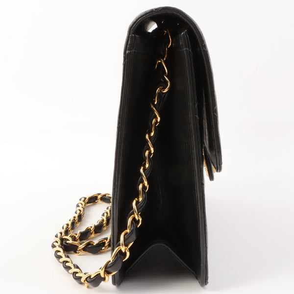 Chanel Around 2002 Made Turn-Lock Chain Bag Black