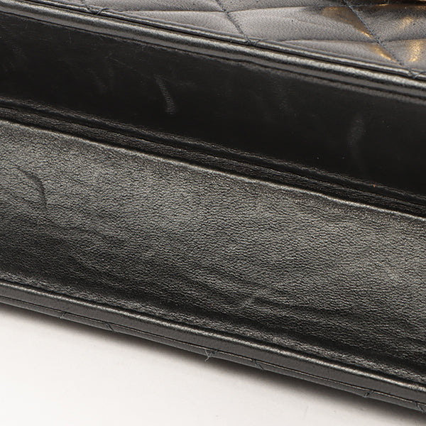 Chanel Around 2002 Made Turn-Lock Chain Bag Black