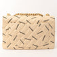Chanel Around 1995 Made Canvas Logo Print Classic Flap Chain Bag Maxi Beige