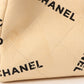 Chanel Around 1995 Made Canvas Logo Print Classic Flap Chain Bag Maxi Beige