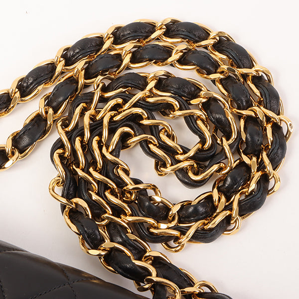CHANEL Around 2000 Made Classic Flap Chain Bag Jumbo Black