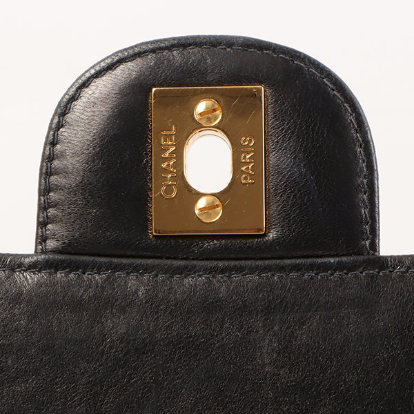 CHANEL Around 2000 Made Classic Flap Chain Bag Jumbo Black