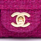CHANEL Magenta Tweed Flap Shoulder Bag