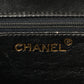 Chanel Around 1990 Made Velour Cc Mark Stitch Metal Clasp Shoulder Bag Black