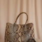 Prada Bicolor Python Cuir Medium Double Tote Bag