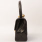 Chanel Around 1995 Made Classic Flap Handbag With Micro Bag Black