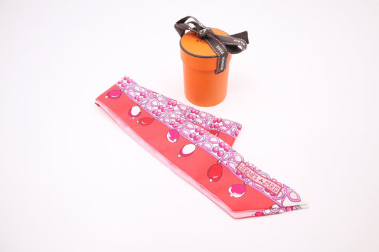 Hermes Twilly "Parures des Maharajas" in Pink and Red Silk