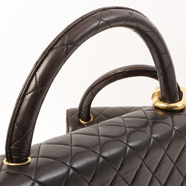 Chanel Around 1995 Made Classic Flap Handbag With Micro Bag Black