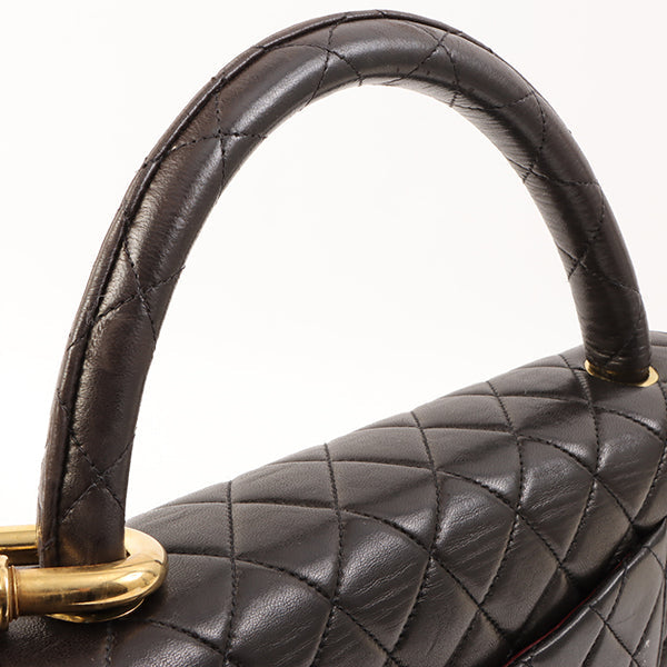 Chanel Around 1995 Made Classic Flap Handbag With Micro Bag Black