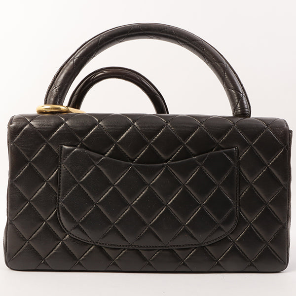 Chanel Around 1995 Made Classic Flap Handbag With Micro Bag Black