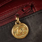 CHANEL Around 1995 Made Chevron Stitch V Flap Turn-Lock Chain Bag Black