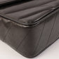 CHANEL Around 1995 Made Chevron Stitch V Flap Turn-Lock Chain Bag Black