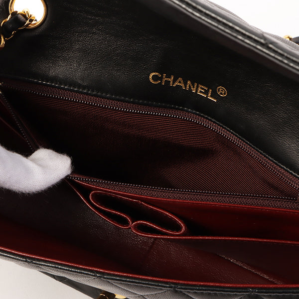 Chanel Around 1990 Made Full Flap Chain Bag 23Cm Black