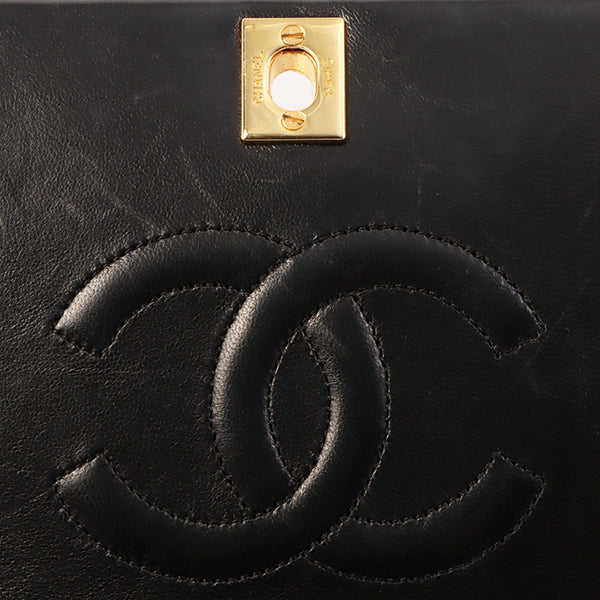 Chanel Around 1990 Made Full Flap Chain Bag 23Cm Black