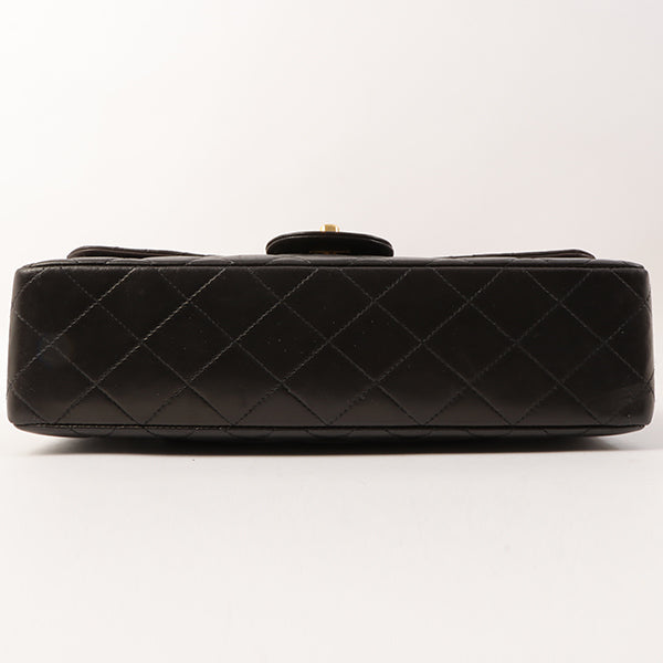 Chanel Around 1995 Made Classic Flap Handbag With Micro Bag Black