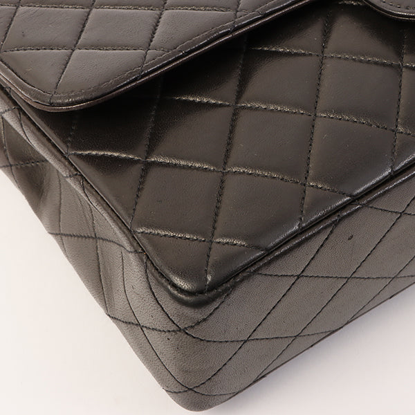 Chanel Around 1995 Made Classic Flap Handbag With Micro Bag Black
