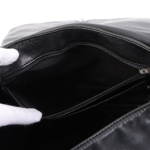 Chanel Around 2007 Made Cc Mark Stitch Chain Shoulder Bag Black