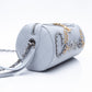 CHANEL Light Gray Calfskin Chain 20s Signature Bowling Crossbody Bag