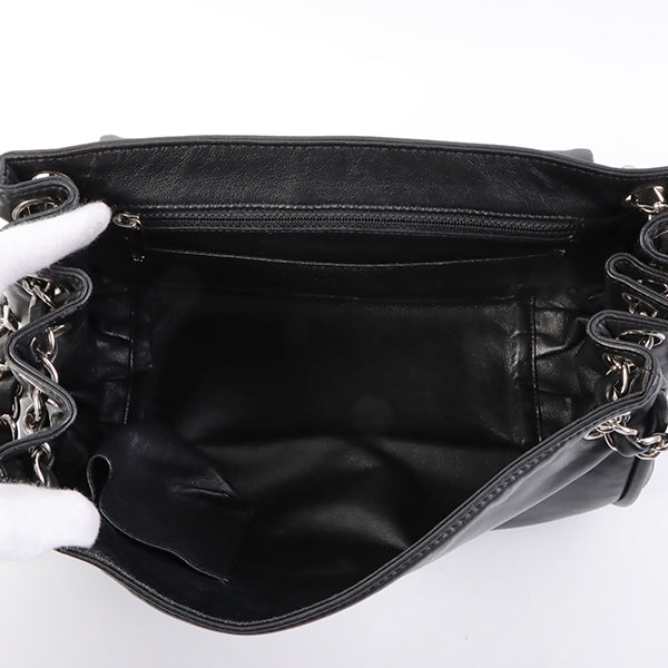 Chanel Around 2007 Made Cc Mark Stitch Chain Shoulder Bag Black
