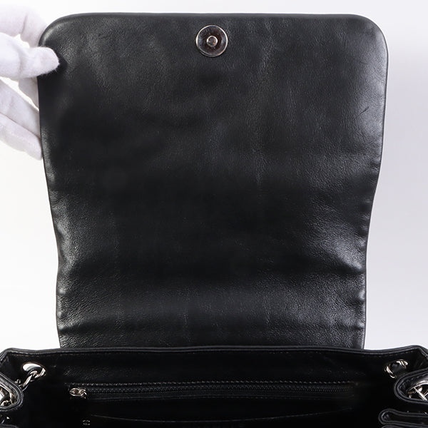 Chanel Around 2007 Made Cc Mark Stitch Chain Shoulder Bag Black
